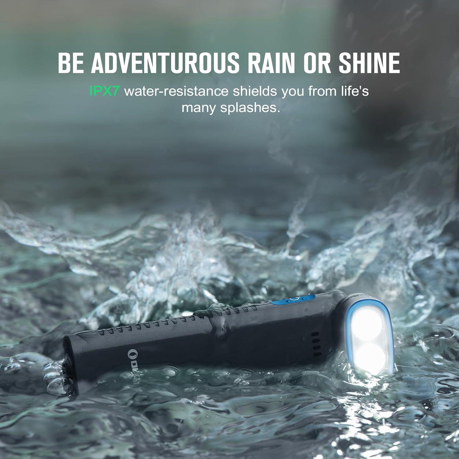 image:imageOLIGHT Arkflex Adjustable Right Angle Flashlight 1000 Lumens Rechargeable Handheld Flashlights Twoway Pocket Clip EDC Light with an 090Articulating Head for Working Outdoors and Repairing BlackBlack