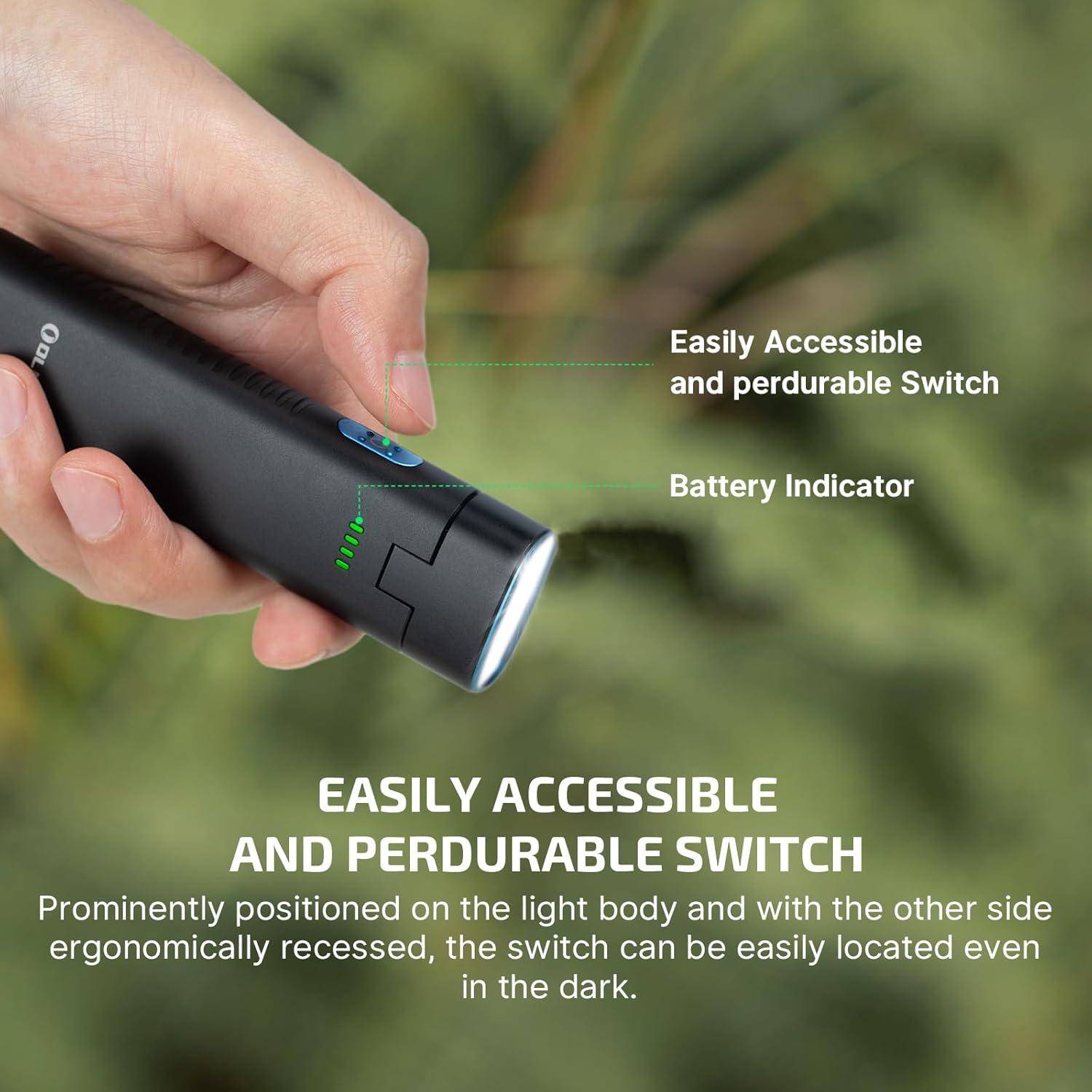 image:imageOLIGHT Arkflex Adjustable Right Angle Flashlight 1000 Lumens Rechargeable Handheld Flashlights Twoway Pocket Clip EDC Light with an 090Articulating Head for Working Outdoors and Repairing BlackBlack