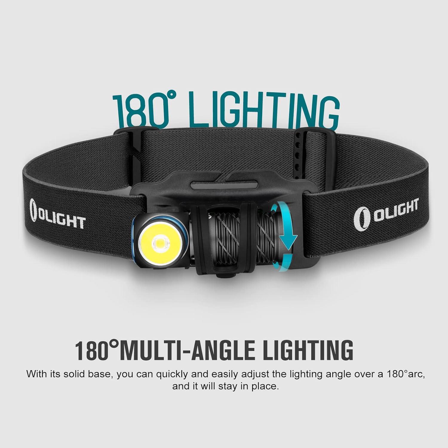 image:imageOLIGHT Perun 2 Mini Headlamp 1100 Lumens LED Head Flashlight Rechargeable Headlight with Red Light Option Great for Working Hiking Camping and Climbing OD Green Cool Whtie Light 57006700KBlack