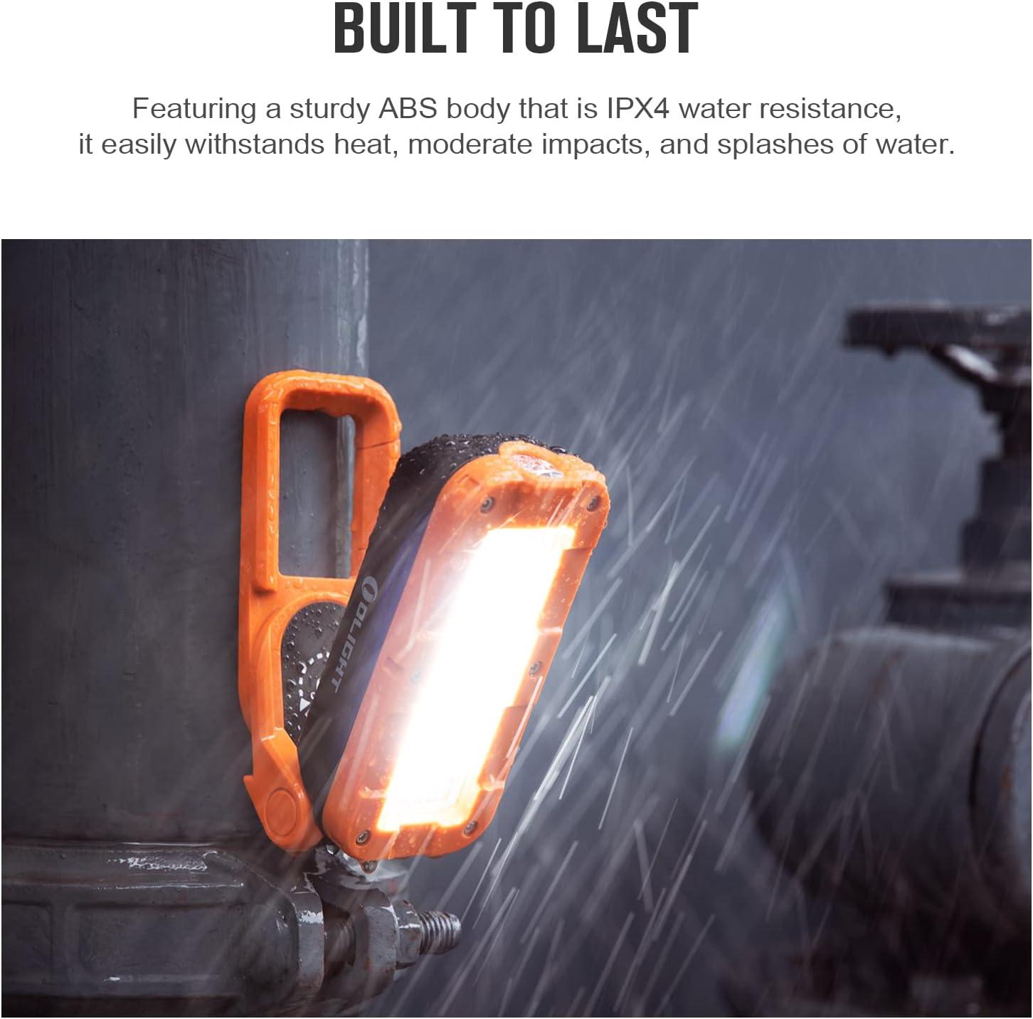 image:imageOLIGHT Swivel Pro COB Work Light 1100 Lumens LED Rechargeable Flashlight Magnetic Base and Hanging Hook 180 Rotate and 150 Swivel Handy for Car Repair Grill Camping and Emergency Use Orange