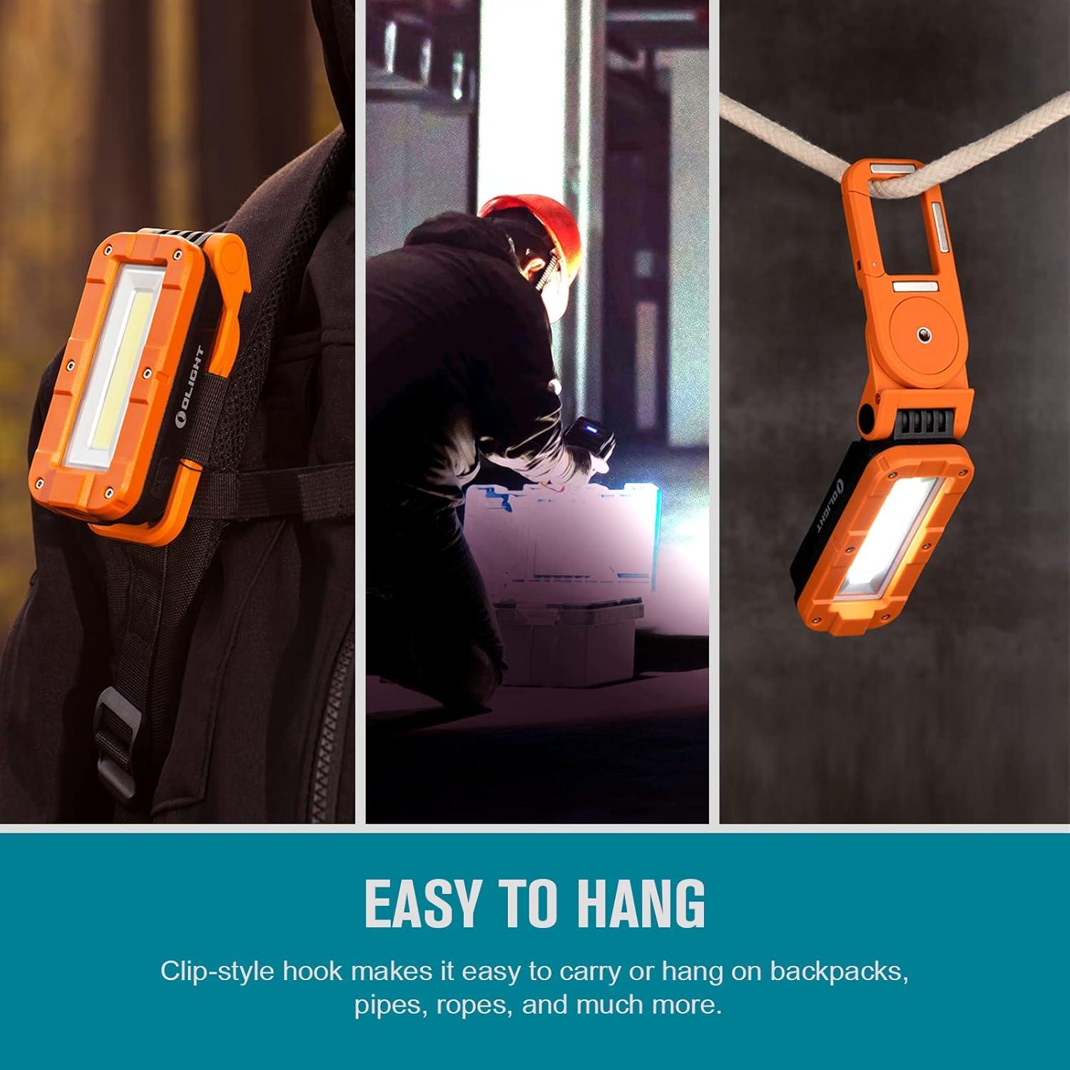 image:imageOLIGHT Swivel Pro COB Work Light 1100 Lumens LED Rechargeable Flashlight Magnetic Base and Hanging Hook 180 Rotate and 150 Swivel Handy for Car Repair Grill Camping and Emergency Use Orange