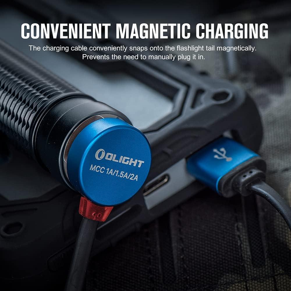 image:imageOLIGHT Warrior Mini2 1750 Lumens Rechargeable Tactical Flashlight with Dual Switch and Proximity Sensor High Performance LED Light for EDC Outdoor Camping and Emergency Black