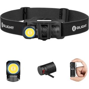 OLIGHT Perun 2 Mini Headlamp 1100 Lumens LED Head Flashlight, Rechargeable Headlight with Red Light Option, Great for Working, Hiking, Camping and Climbing (OD Green Cool Whtie Light: 5700~6700K)(Black)