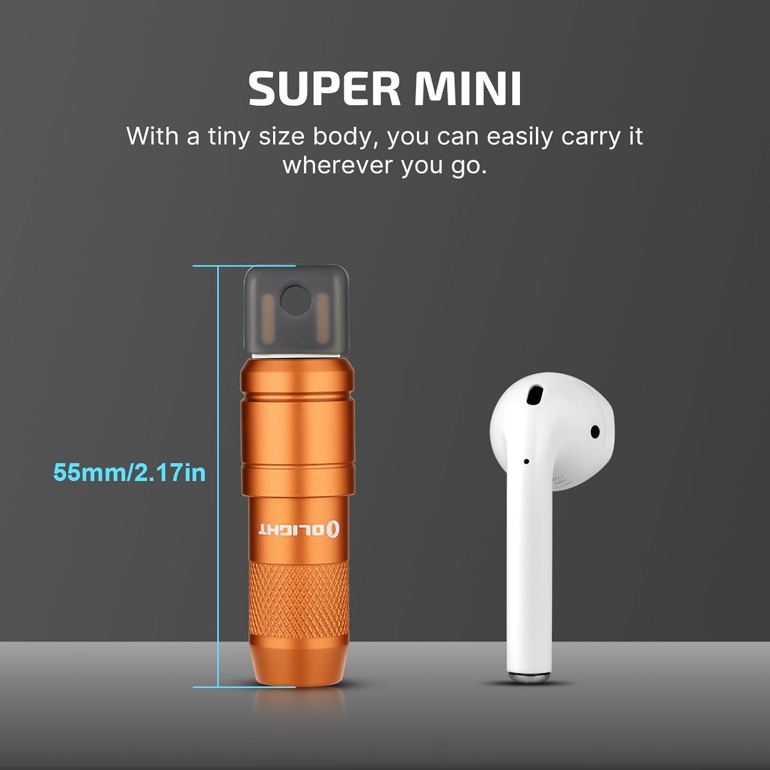 image:imageOLIGHT IMINI 2 EDC Rechargeable Keychain Flashlight 50 Lumens Compact and Portable Mini LED Keyring Lights with Builtin Battery Ideal for Everyday Carry and Emergencies Midnight BlueOrange