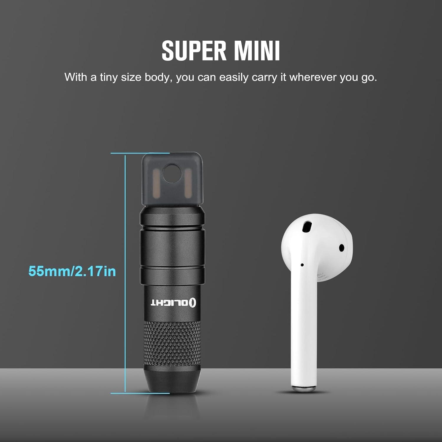 image:imageOLIGHT IMINI 2 EDC Rechargeable Keychain Flashlight 50 Lumens Compact and Portable Mini LED Keyring Lights with Builtin Battery Ideal for Everyday Carry and Emergencies Midnight BlueBlack
