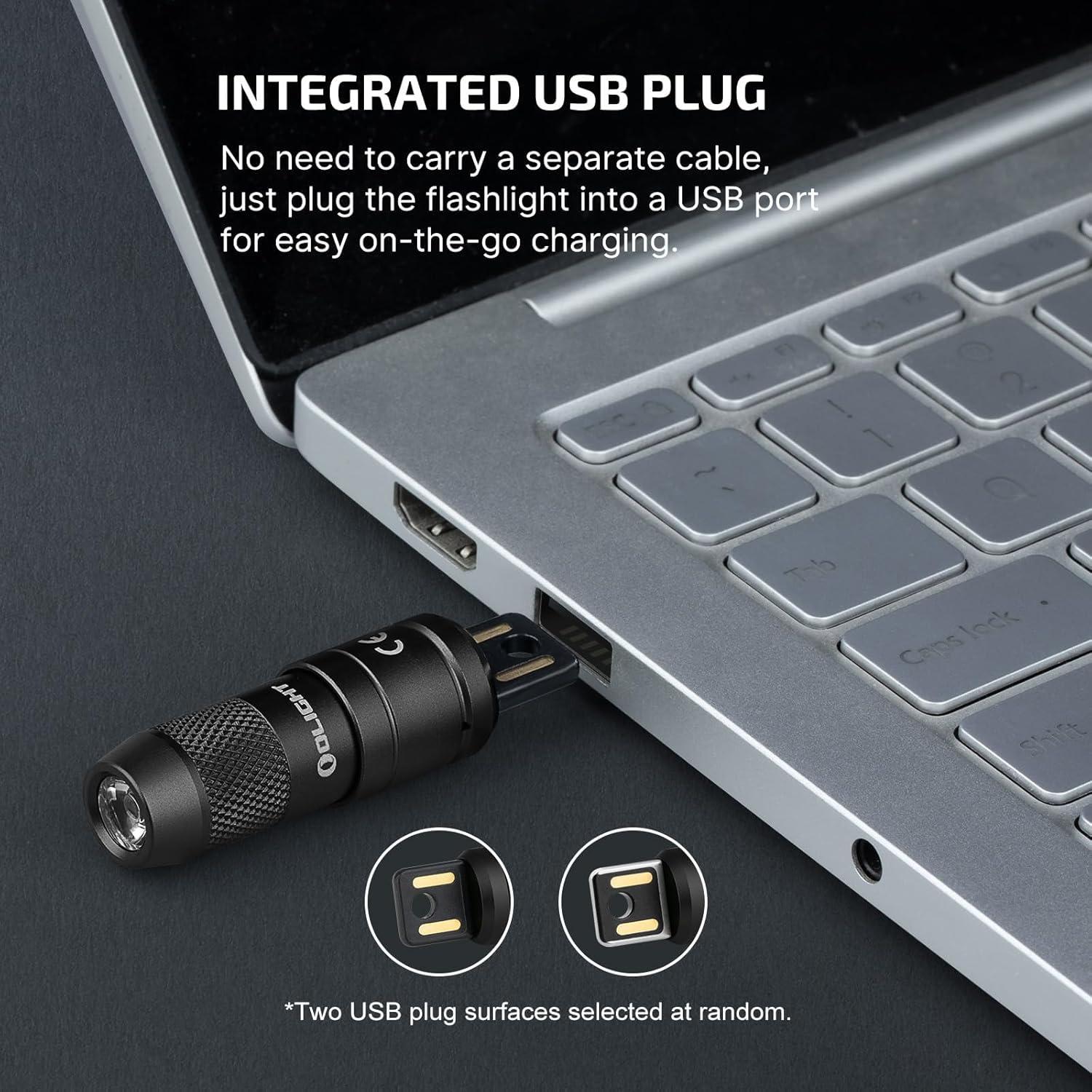 image:imageOLIGHT IMINI 2 EDC Rechargeable Keychain Flashlight 50 Lumens Compact and Portable Mini LED Keyring Lights with Builtin Battery Ideal for Everyday Carry and Emergencies Midnight BlueBlack