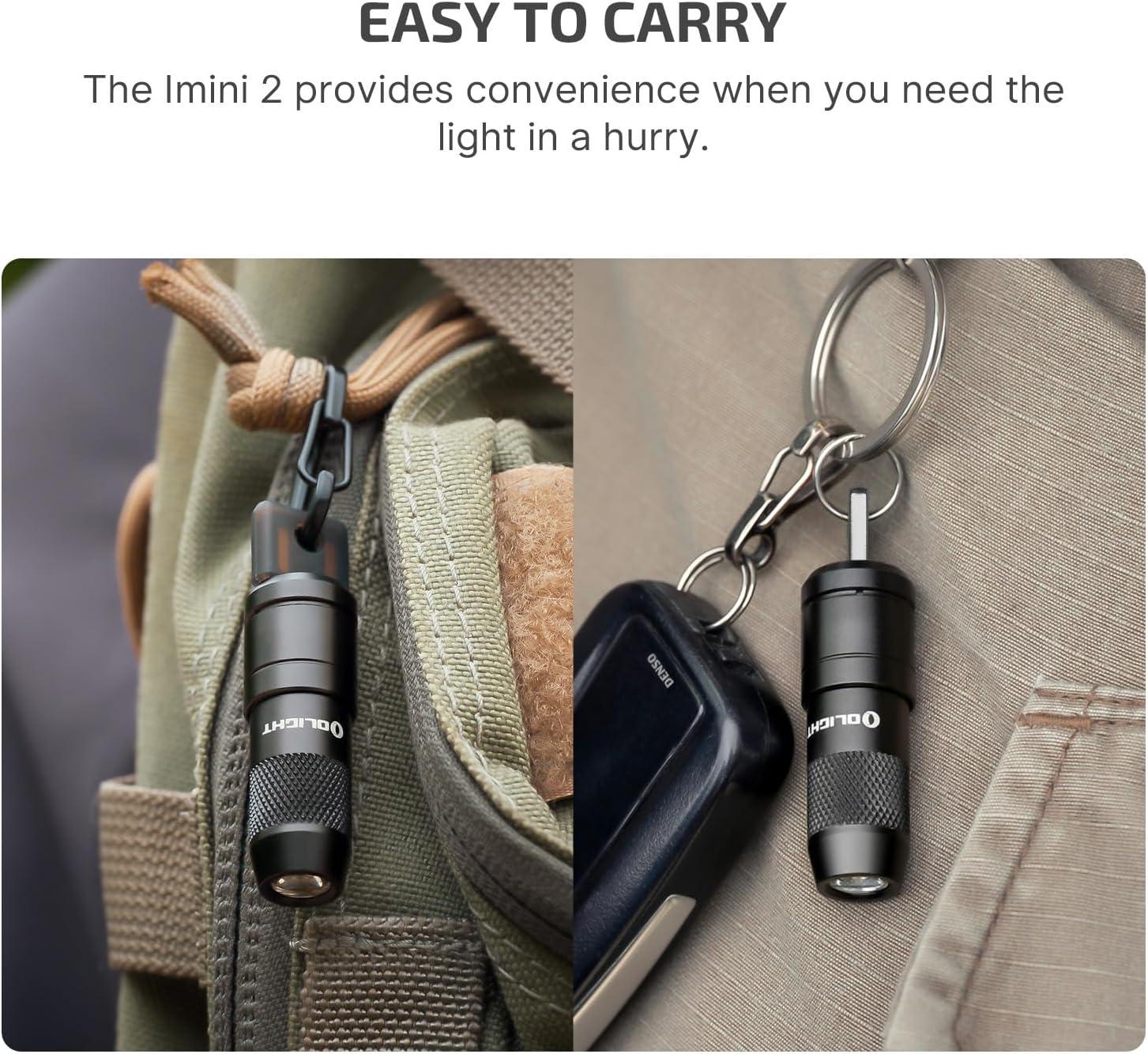 image:imageOLIGHT IMINI 2 EDC Rechargeable Keychain Flashlight 50 Lumens Compact and Portable Mini LED Keyring Lights with Builtin Battery Ideal for Everyday Carry and Emergencies Midnight BlueBlack