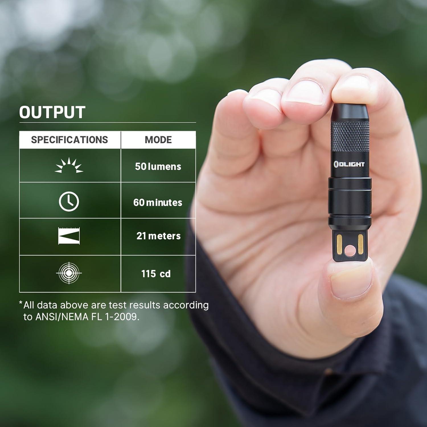 image:imageOLIGHT IMINI 2 EDC Rechargeable Keychain Flashlight 50 Lumens Compact and Portable Mini LED Keyring Lights with Builtin Battery Ideal for Everyday Carry and Emergencies Midnight BlueOD Green
