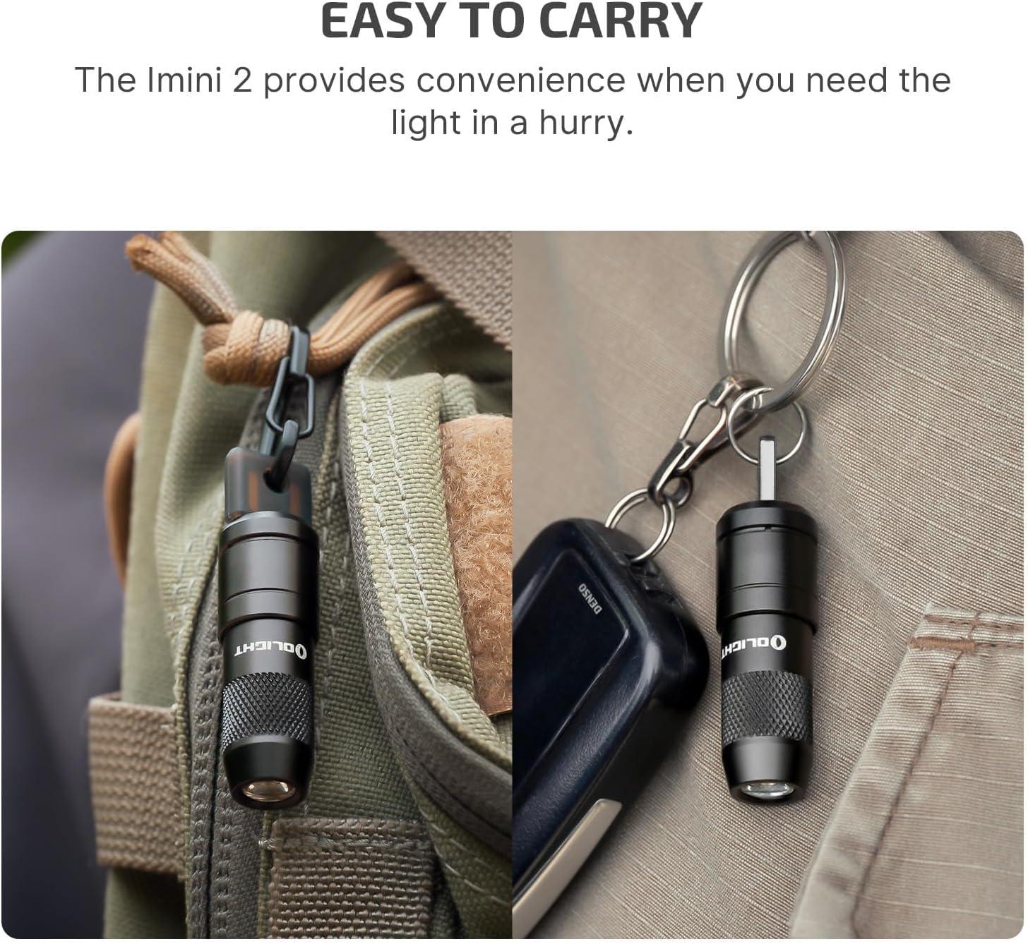 image:imageOLIGHT IMINI 2 EDC Rechargeable Keychain Flashlight 50 Lumens Compact and Portable Mini LED Keyring Lights with Builtin Battery Ideal for Everyday Carry and Emergencies Midnight BlueBlack