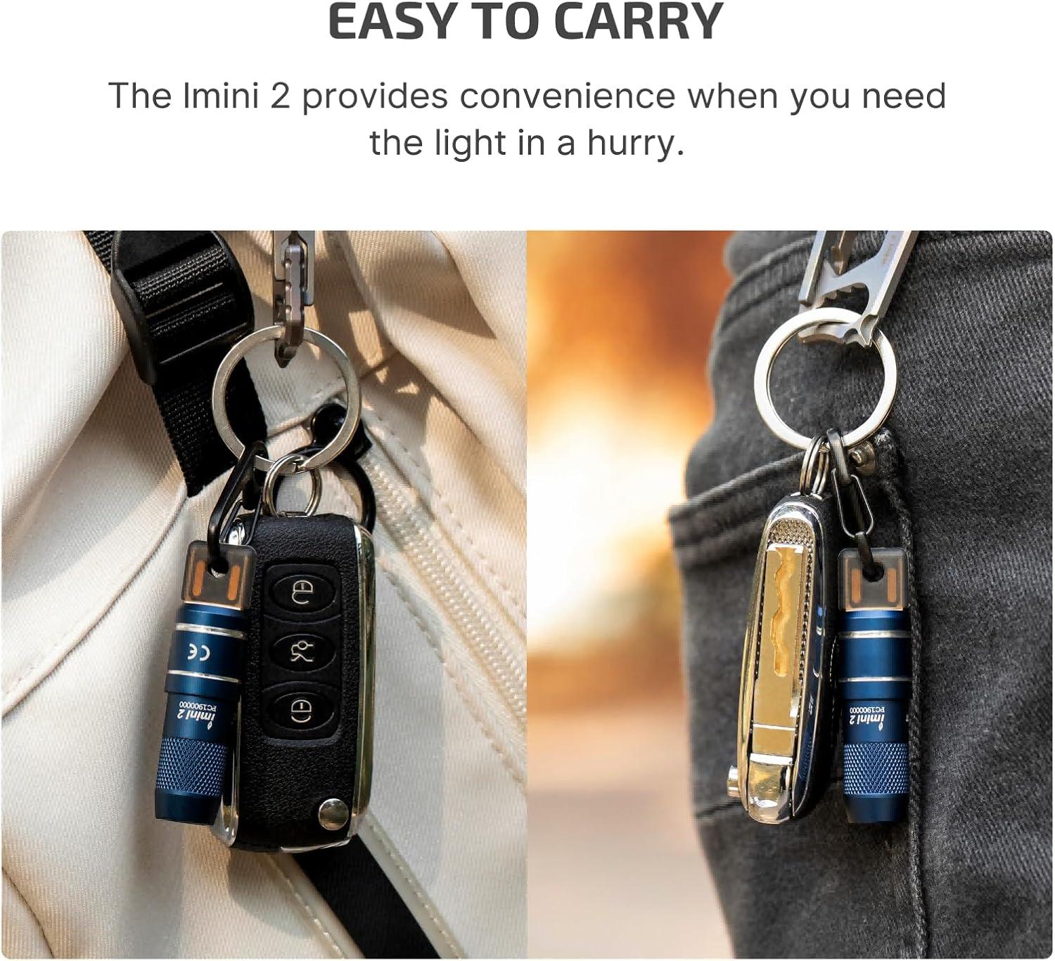 image:imageOLIGHT IMINI 2 EDC Rechargeable Keychain Flashlight 50 Lumens Compact and Portable Mini LED Keyring Lights with Builtin Battery Ideal for Everyday Carry and Emergencies Midnight BlueMidnight Blue