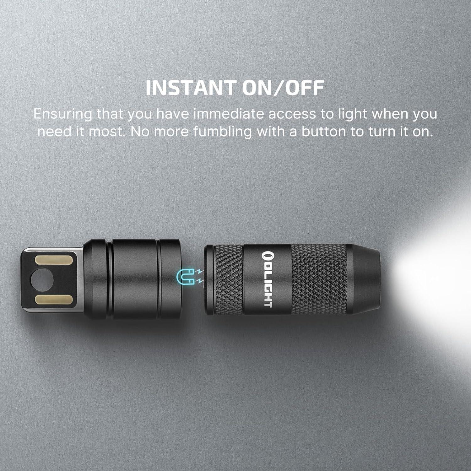 image:imageOLIGHT IMINI 2 EDC Rechargeable Keychain Flashlight 50 Lumens Compact and Portable Mini LED Keyring Lights with Builtin Battery Ideal for Everyday Carry and Emergencies Midnight BlueBlack