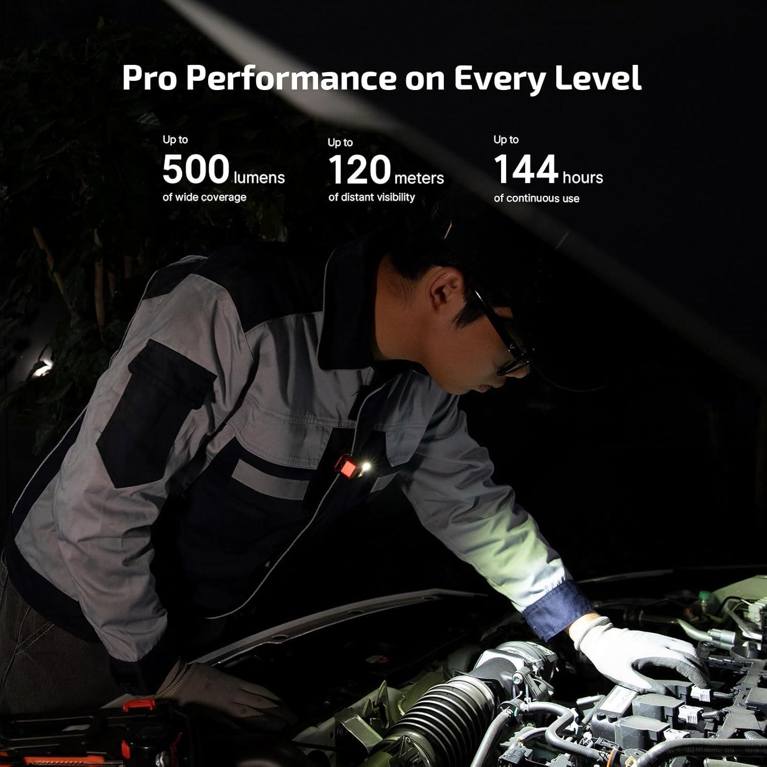 image:imageOLIGHT Oclip Pro EDC Flashlight Clipon Light Rechargeable 500 Lumens with Three Lighting Solutions TypeC Charging Magnetic Flash Lights for Signaling Cycling Outdoor or Indoor Use Crackle RedRed