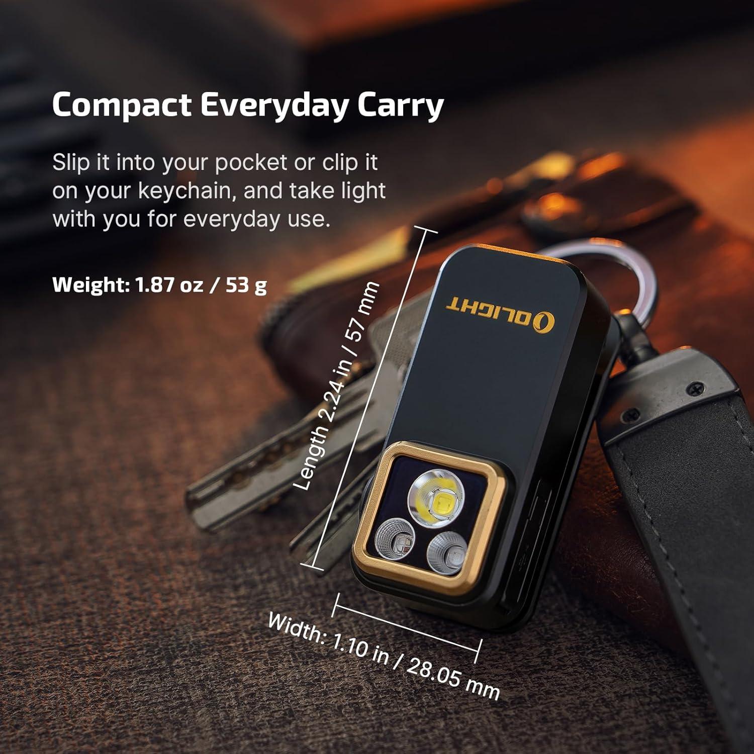 image:imageOLIGHT Oclip Pro S EDC Flashlight Clipon Light 600 Lumens TypeC Rechargeable with White LED UV and RGB Magnetic Flash Lights for Working Signaling Inspection and Outdoor Use OrangeBlack