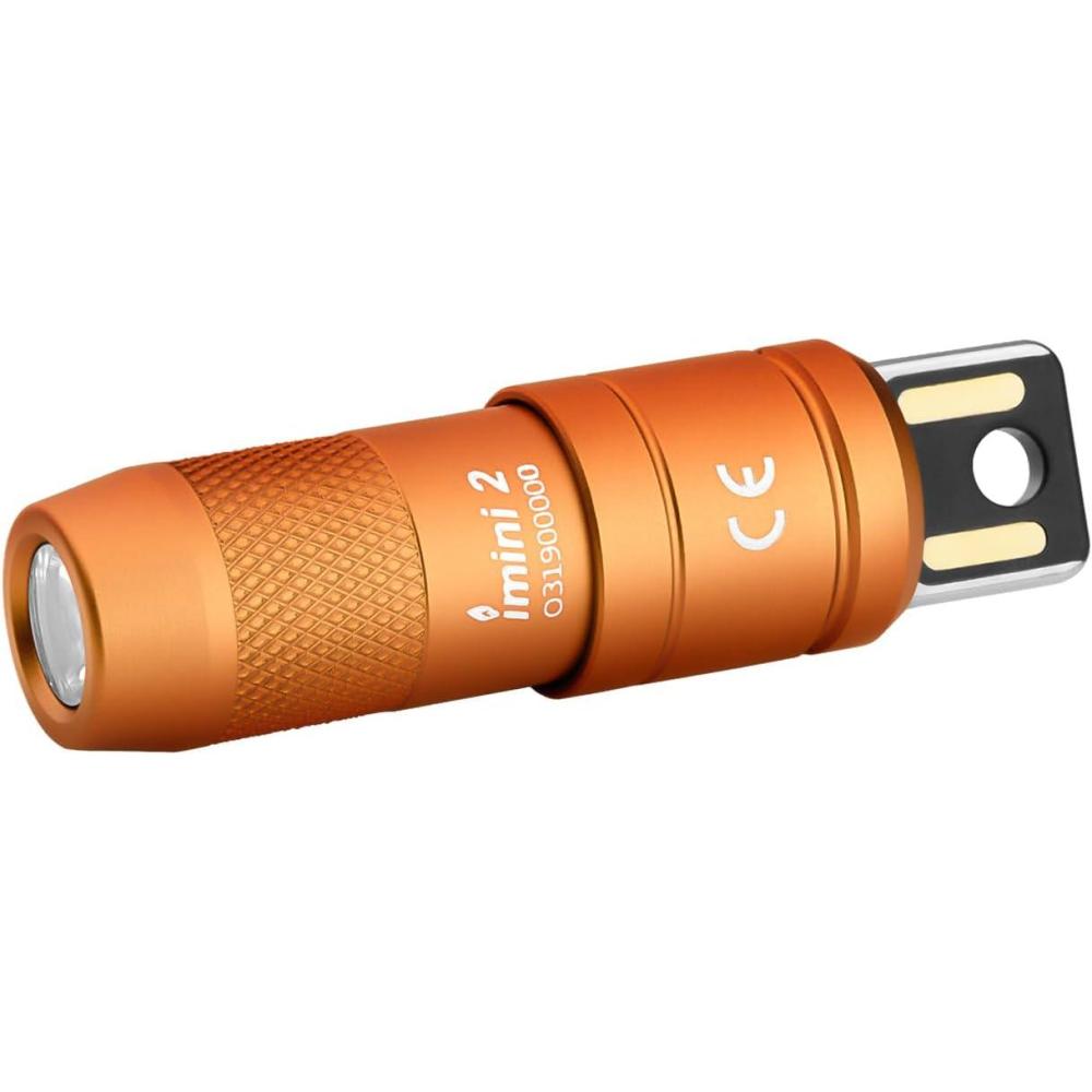 image:imageOLIGHT IMINI 2 EDC Rechargeable Keychain Flashlight 50 Lumens Compact and Portable Mini LED Keyring Lights with Builtin Battery Ideal for Everyday Carry and Emergencies Midnight BlueOrange