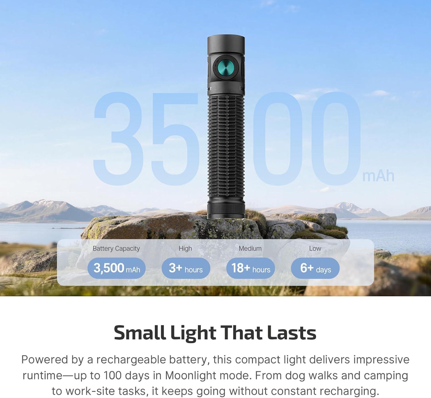 image:imageOLIGHT Baton4 Pro EDC Flashlight Rechargeable 1600 Lumens Small Pocket LED Light with Tactical Switch and Magnetic amp USB C Dual Charging IPX8 for Home Use Camping Outdoor and Emergency OD GreenBlack