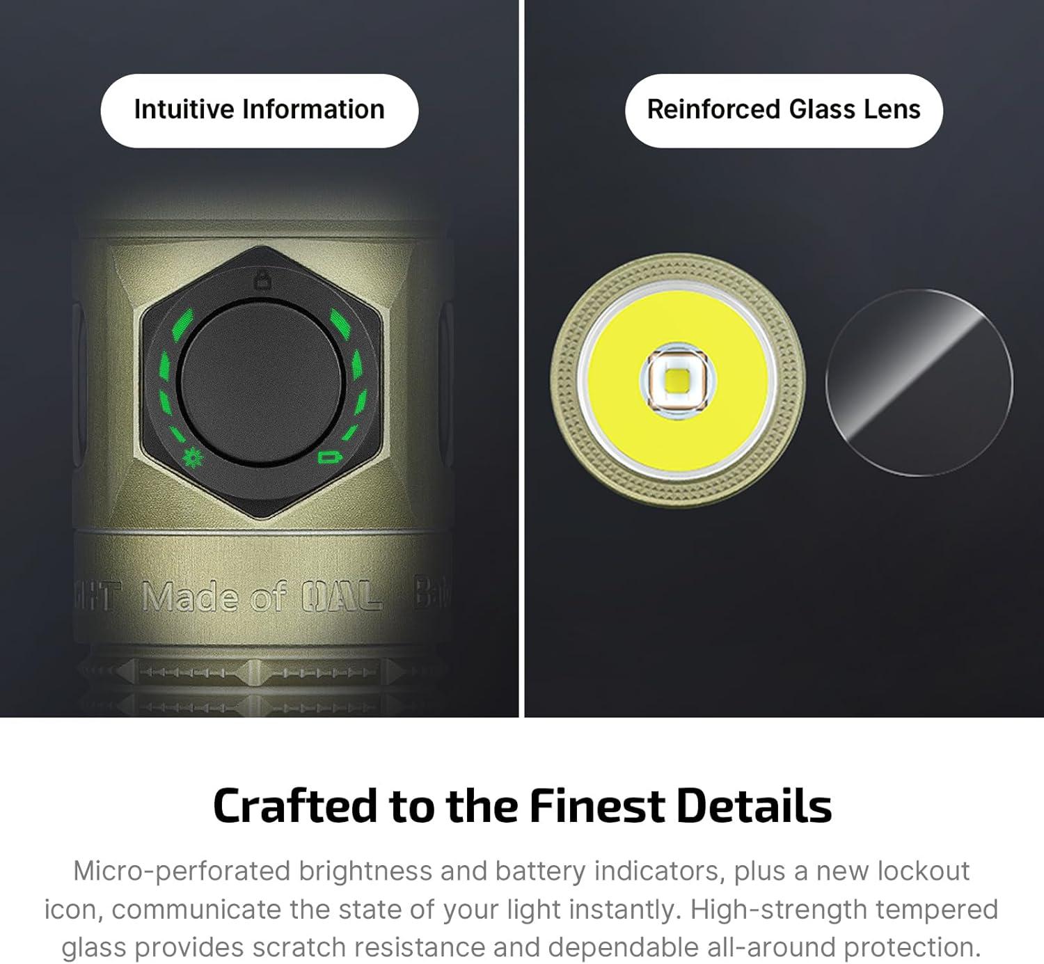 image:imageOLIGHT BatonUltra EDC Flashlight Rechargeable 1800Lumen 6 Modes Pocket Light with Pure White Light USB C Bright LED Flashlights with Magnetic Tail Switch for Home Use Camping OutdoorOlive GreenOlive Green