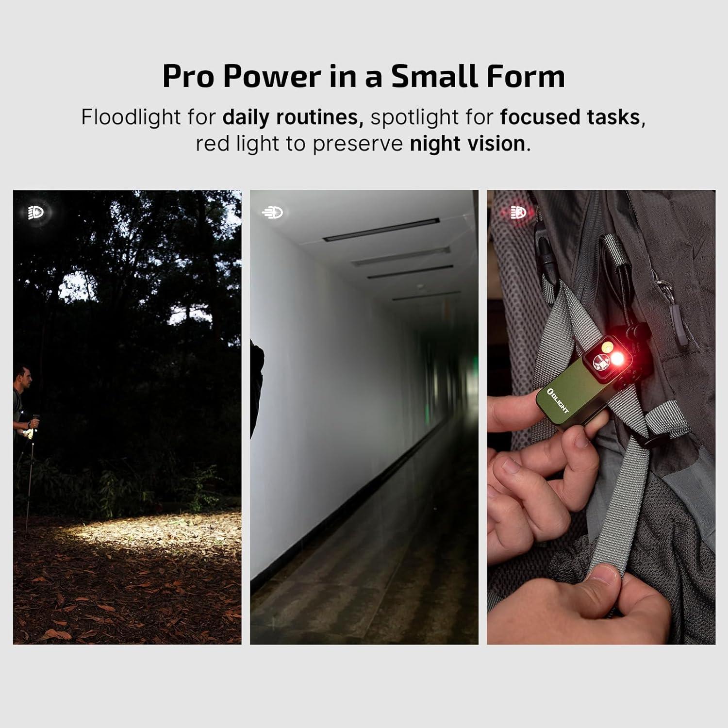 image:imageOLIGHT Oclip Pro EDC Flashlight Clipon Light Rechargeable 500 Lumens with Three Lighting Solutions TypeC Charging Magnetic Flash Lights for Outdoor or Indoor UsePatriotic Flag Engraved EditionOD Greeen
