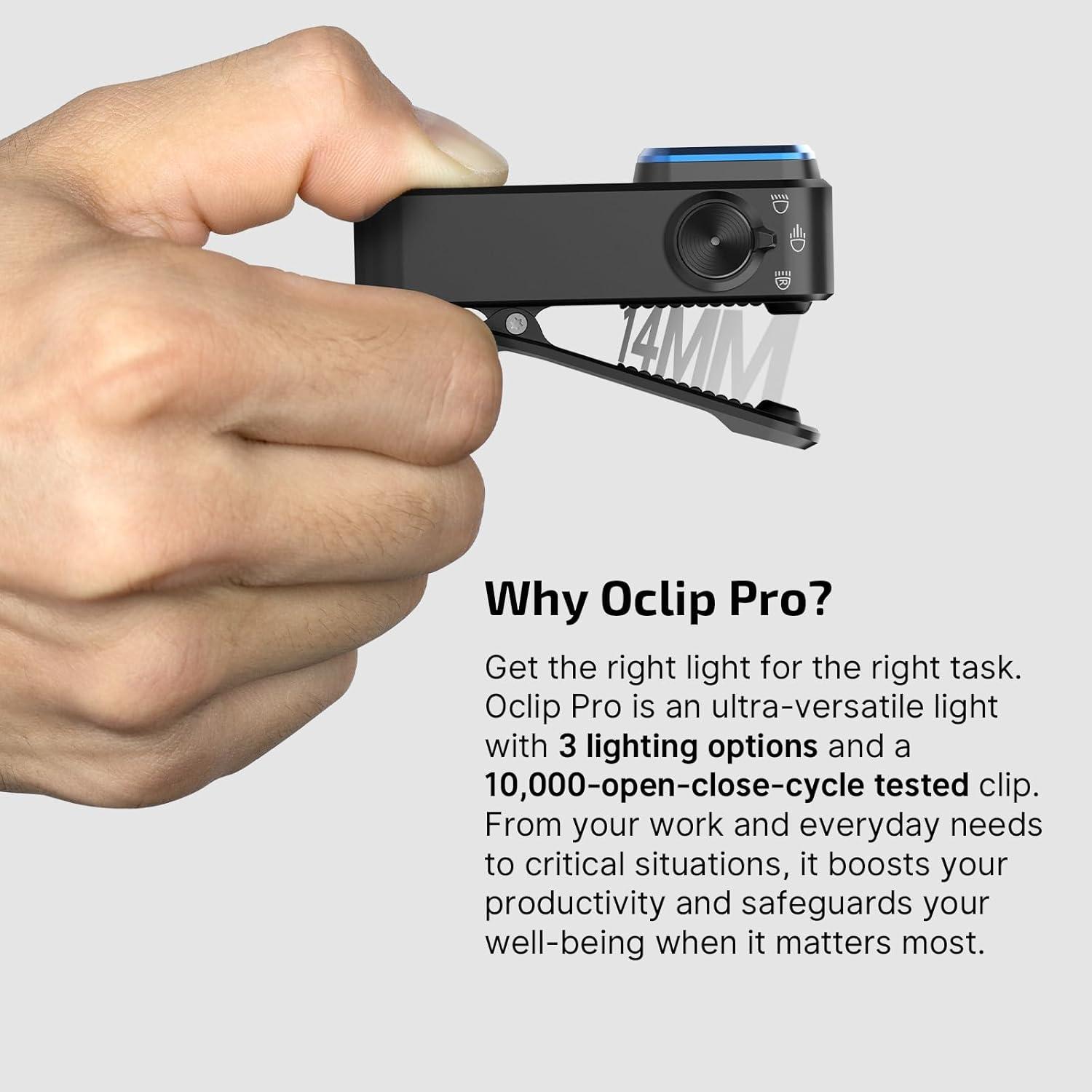 image:imageOLIGHT Oclip Pro EDC Flashlight Clipon Light Rechargeable 500 Lumens with Three Lighting Solutions TypeC Charging Magnetic Flash Lights for Outdoor or Indoor UsePatriotic Flag Engraved EditionBlack