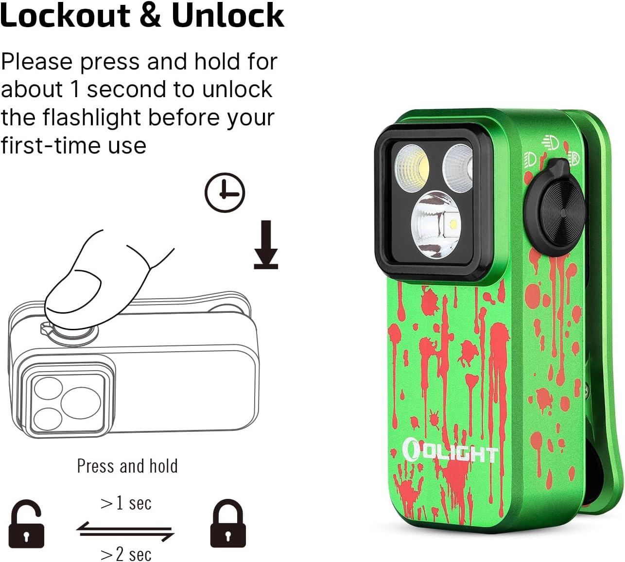 image:imageOLIGHT Oclip Pro EDC Flashlight Clipon Light Rechargeable 500 Lumens with Three Lighting Solutions TypeC Charging Magnetic Flash Lights for Outdoor or Indoor UsePatriotic Flag Engraved EditionZombie Green