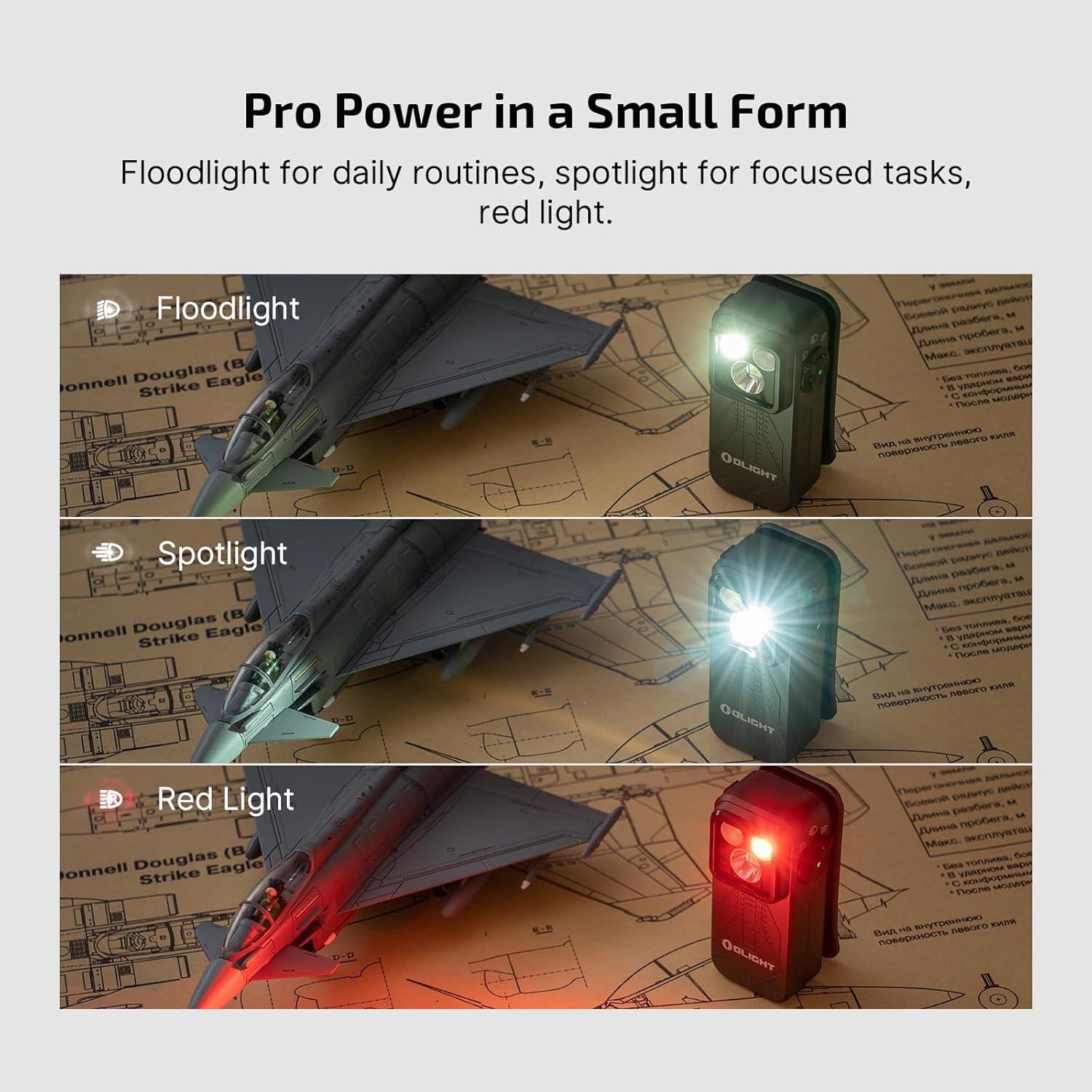 image:imageOLIGHT Oclip Pro EDC Flashlight Clipon Light Rechargeable 500 Lumens with Three Lighting Solutions TypeC Charging Magnetic Flash Lights for Outdoor or Indoor UsePatriotic Flag Engraved EditionGray