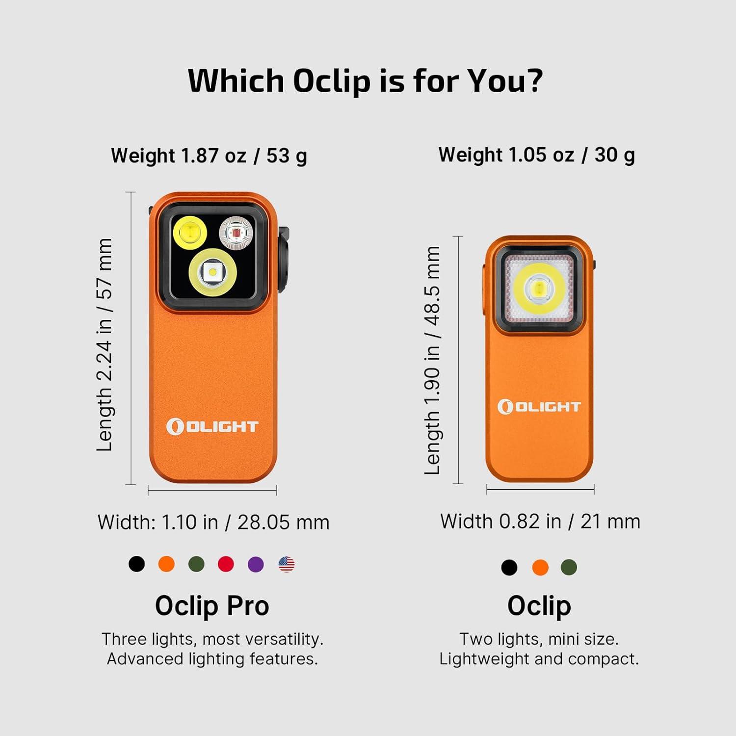 image:imageOLIGHT Oclip Pro EDC Flashlight Clipon Light Rechargeable 500 Lumens with Three Lighting Solutions TypeC Charging Magnetic Flash Lights for Outdoor or Indoor UsePatriotic Flag Engraved EditionOrange