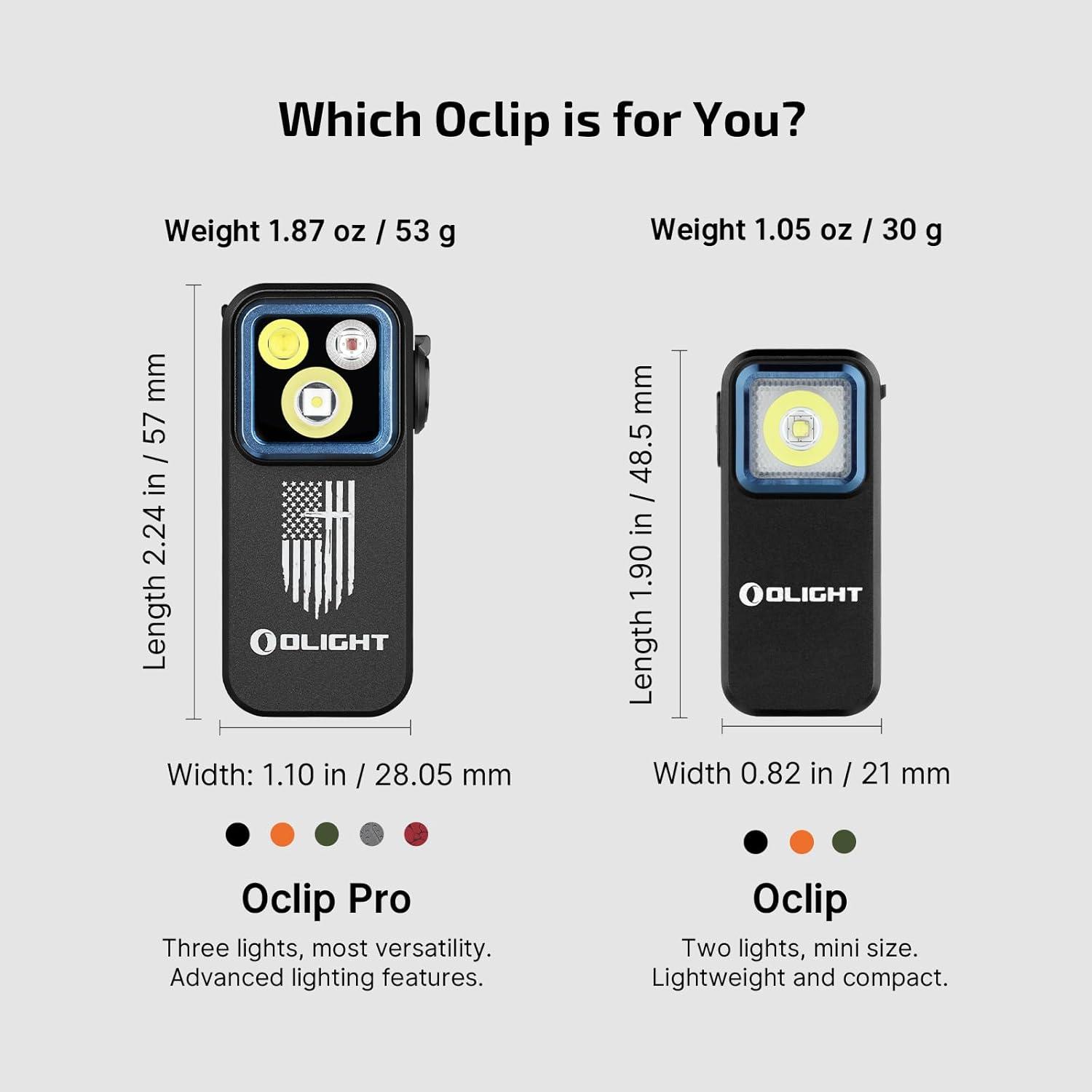 image:imageOLIGHT Oclip Pro EDC Flashlight Clipon Light Rechargeable 500 Lumens with Three Lighting Solutions TypeC Charging Magnetic Flash Lights for Outdoor or Indoor UsePatriotic Flag Engraved EditionPatriotic Flag Engraved Edition