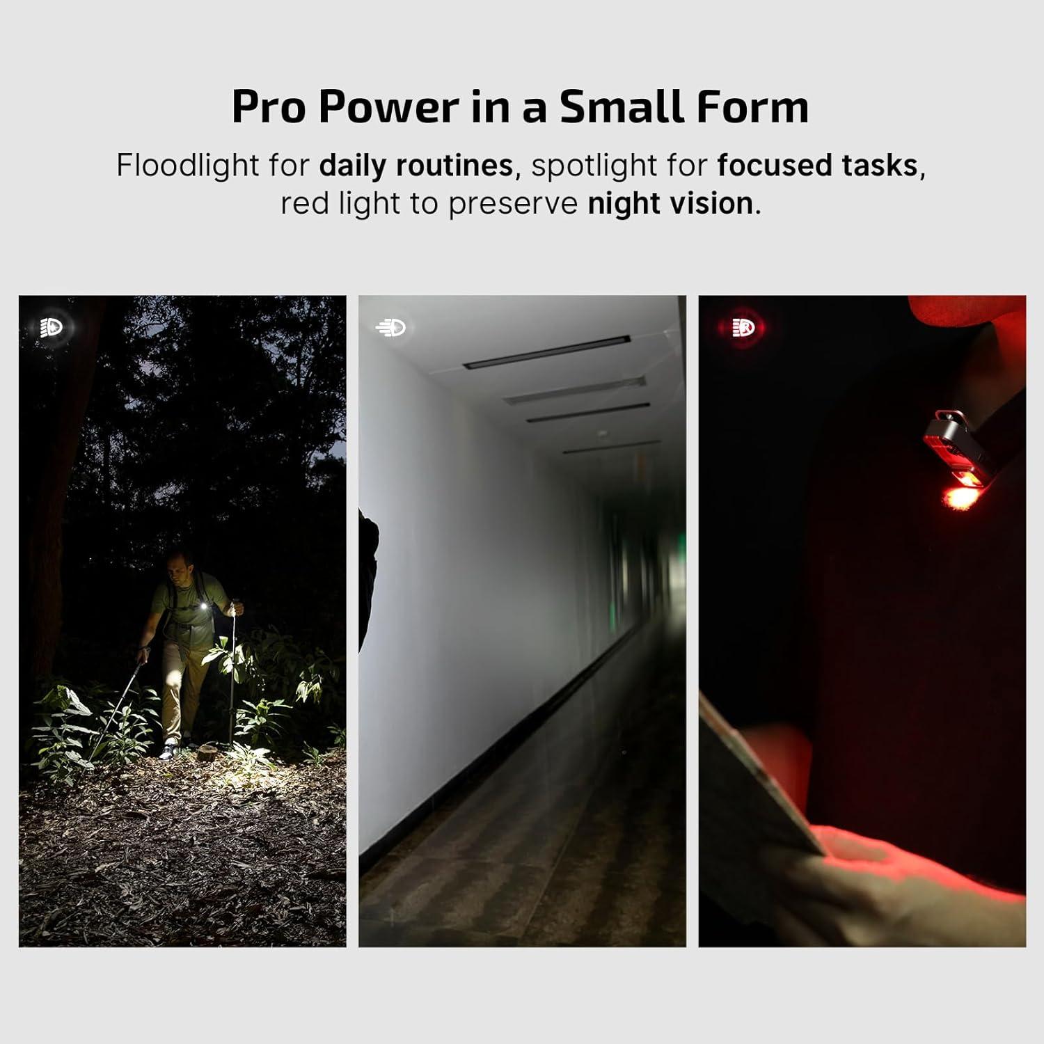 image:imageOLIGHT Oclip Pro EDC Flashlight Clipon Light Rechargeable 500 Lumens with Three Lighting Solutions TypeC Charging Magnetic Flash Lights for Outdoor or Indoor UsePatriotic Flag Engraved EditionStars Stripes Edition