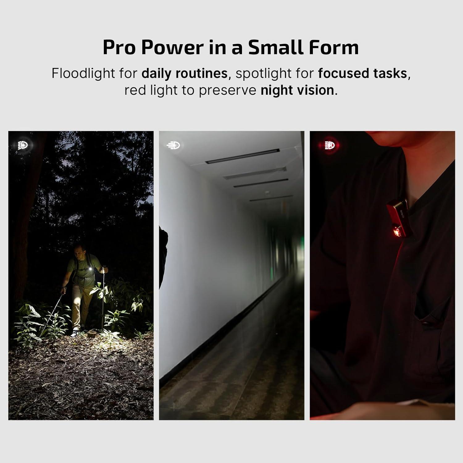 image:imageOLIGHT Oclip Pro EDC Flashlight Clipon Light Rechargeable 500 Lumens with Three Lighting Solutions TypeC Charging Magnetic Flash Lights for Outdoor or Indoor UsePatriotic Flag Engraved EditionDesert Tan