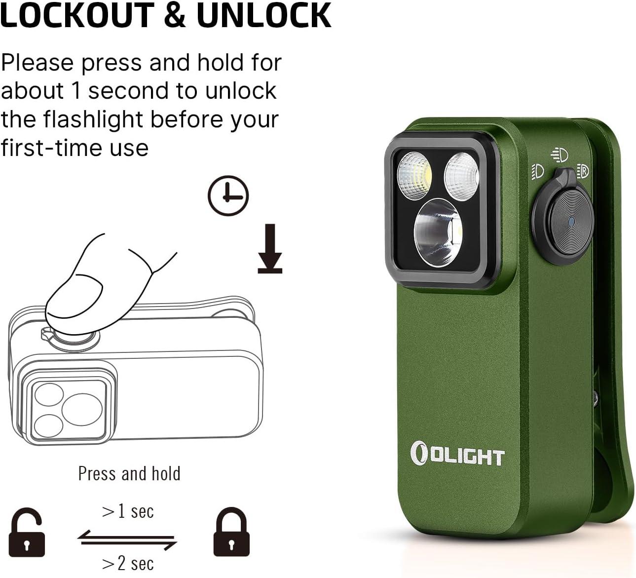 image:imageOLIGHT Oclip Pro EDC Flashlight Clipon Light Rechargeable 500 Lumens with Three Lighting Solutions TypeC Charging Magnetic Flash Lights for Outdoor or Indoor UsePatriotic Flag Engraved EditionOD Greeen