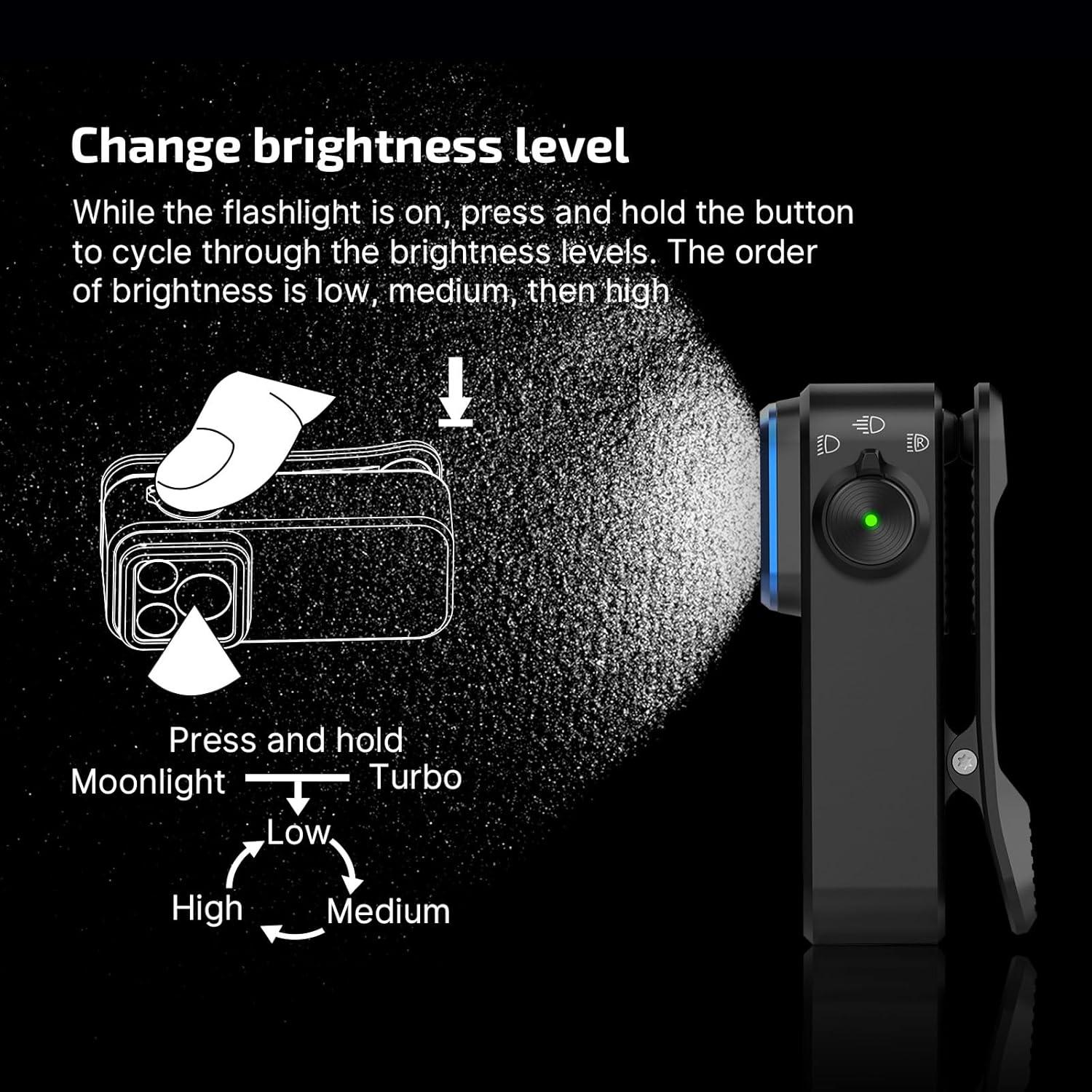 image:imageOLIGHT Oclip Pro EDC Flashlight Clipon Light Rechargeable 500 Lumens with Three Lighting Solutions TypeC Charging Magnetic Flash Lights for Outdoor or Indoor UsePatriotic Flag Engraved EditionBlack