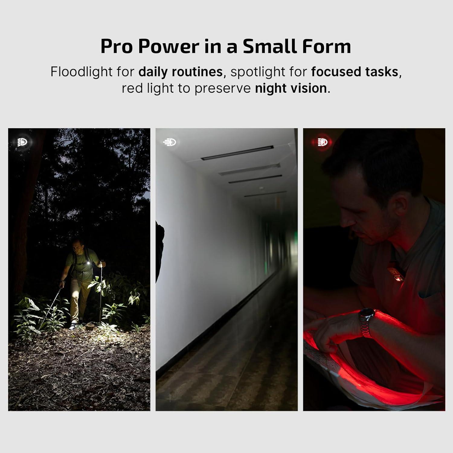 image:imageOLIGHT Oclip Pro EDC Flashlight Clipon Light Rechargeable 500 Lumens with Three Lighting Solutions TypeC Charging Magnetic Flash Lights for Outdoor or Indoor UsePatriotic Flag Engraved EditionRed