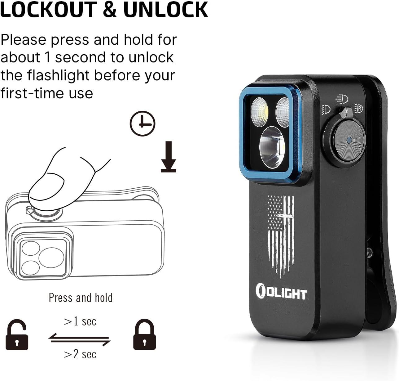 image:imageOLIGHT Oclip Pro EDC Flashlight Clipon Light Rechargeable 500 Lumens with Three Lighting Solutions TypeC Charging Magnetic Flash Lights for Outdoor or Indoor UsePatriotic Flag Engraved EditionPatriotic Flag Engraved Edition