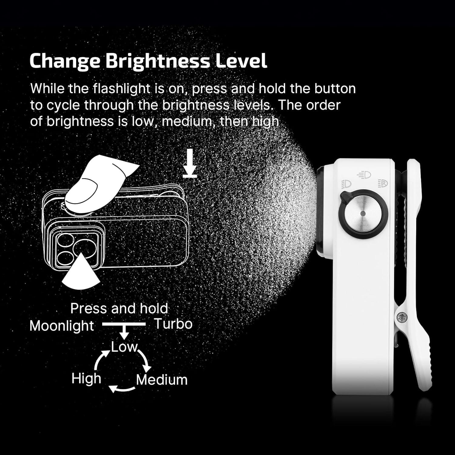 image:imageOLIGHT Oclip Pro EDC Flashlight Clipon Light Rechargeable 500 Lumens with Three Lighting Solutions TypeC Charging Magnetic Flash Lights for Outdoor or Indoor UsePatriotic Flag Engraved EditionWhite