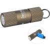 OLIGHT i1R 2 EOS 150 Lumens Tiny Rechargeable Keychain Flashlight EDC Mini LED Keyring Light with Built-in Battery for Camping Hiking Dog Walking etc (Desert Tan)(Desert Tan)
