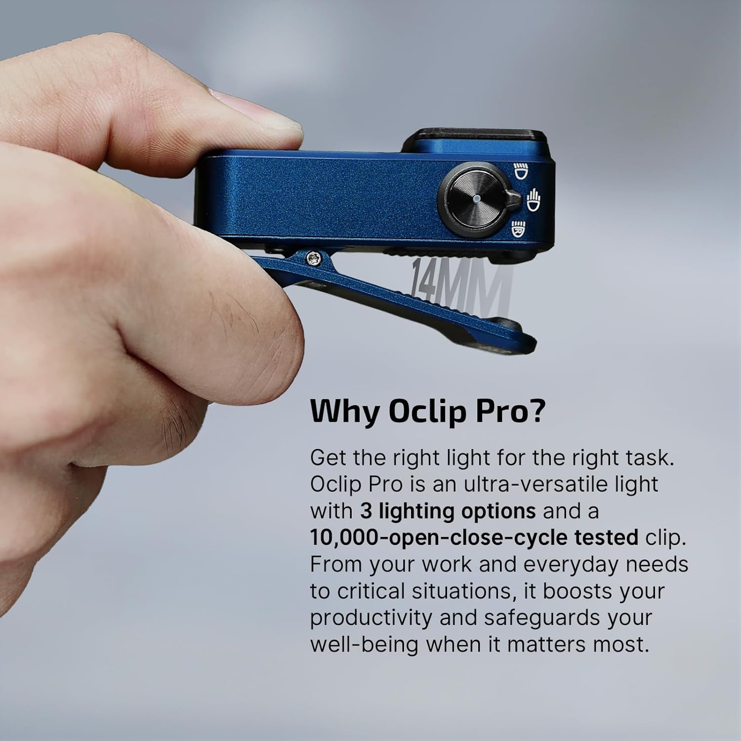 image:imageOLIGHT Oclip Pro EDC Flashlight Clipon Light Rechargeable 500 Lumens with Three Lighting Solutions TypeC Charging Magnetic Flash Lights for Signaling Cycling Outdoor or Indoor UseMidnight BlueMidnight Blue