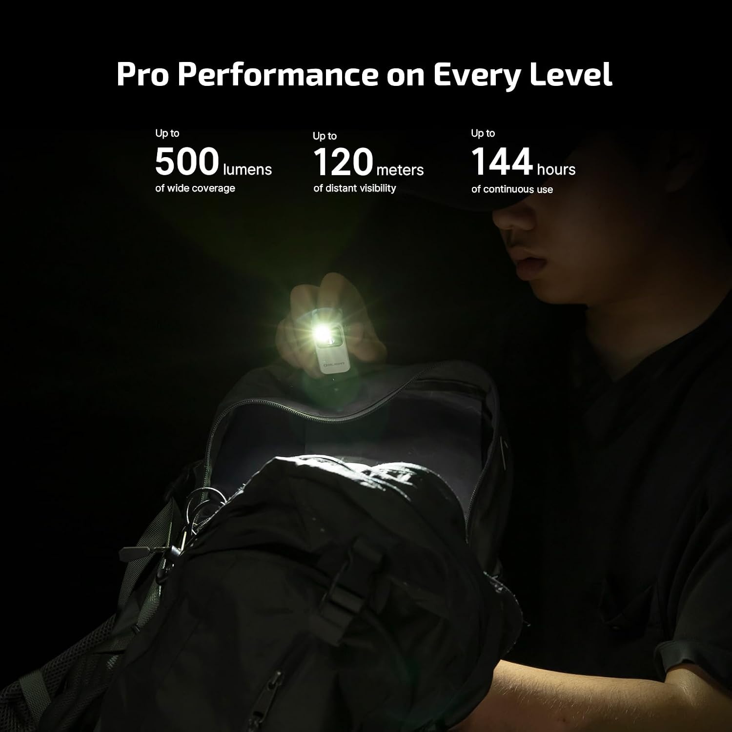 image:imageOLIGHT Oclip Pro EDC Flashlight Clipon Light Rechargeable 500 Lumens with Three Lighting Solutions TypeC Charging Magnetic Flash Lights for Signaling Cycling Outdoor or Indoor UseMidnight BlueWhite