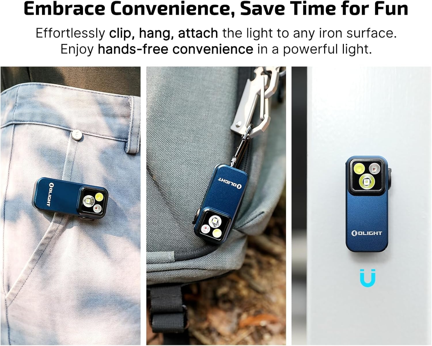 image:imageOLIGHT Oclip Pro EDC Flashlight Clipon Light Rechargeable 500 Lumens with Three Lighting Solutions TypeC Charging Magnetic Flash Lights for Signaling Cycling Outdoor or Indoor UseMidnight BlueMidnight Blue