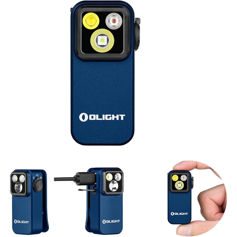 image:imageOLIGHT Oclip Pro EDC Flashlight Clipon Light Rechargeable 500 Lumens with Three Lighting Solutions TypeC Charging Magnetic Flash Lights for Signaling Cycling Outdoor or Indoor UseMidnight BlueMidnight Blue
