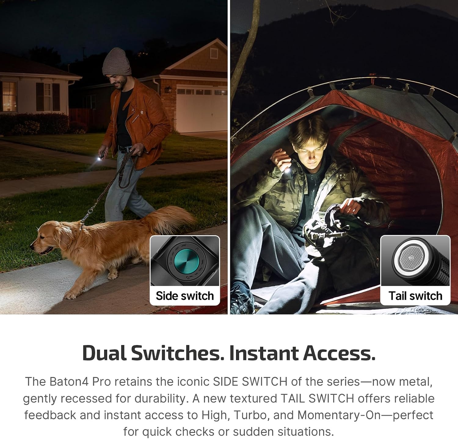 image:imageOLIGHT Baton4 Pro EDC Flashlight Rechargeable 1600 Lumens Small Pocket LED Light with Tactical Switch and Magnetic amp USB C Dual Charging for Home Use Camping and Emergency StarsampStripes EditionBlack