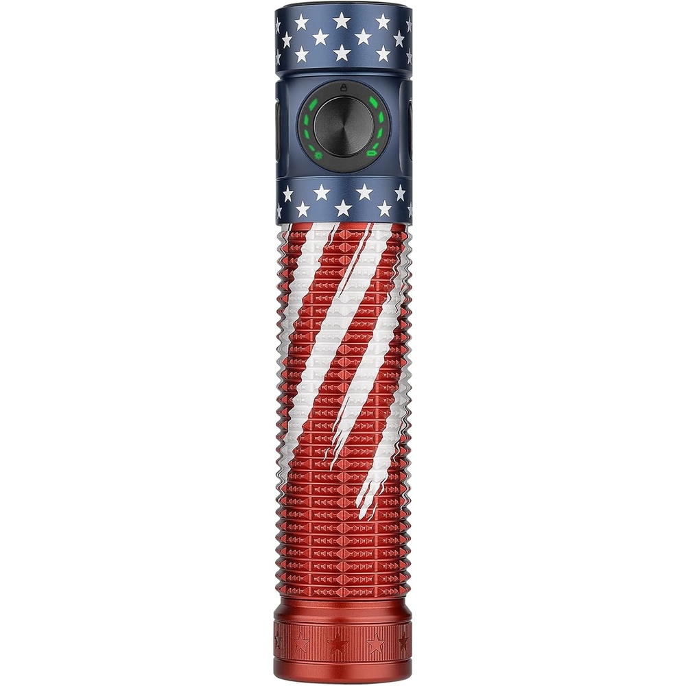 image:imageOLIGHT Baton4 Pro EDC Flashlight Rechargeable 1600 Lumens Small Pocket LED Light with Tactical Switch and Magnetic amp USB C Dual Charging for Home Use Camping and Emergency StarsampStripes EditionStars Stripes Edition